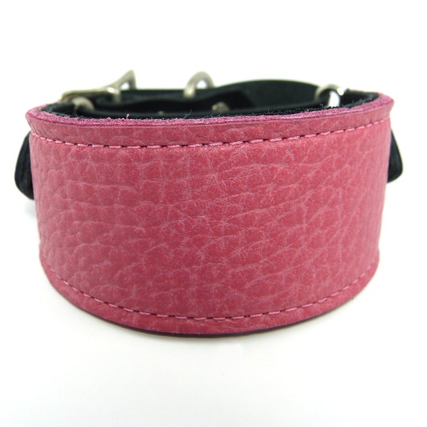 Soft Pink Adjustable leather martingale collar for medium/small sized dogs