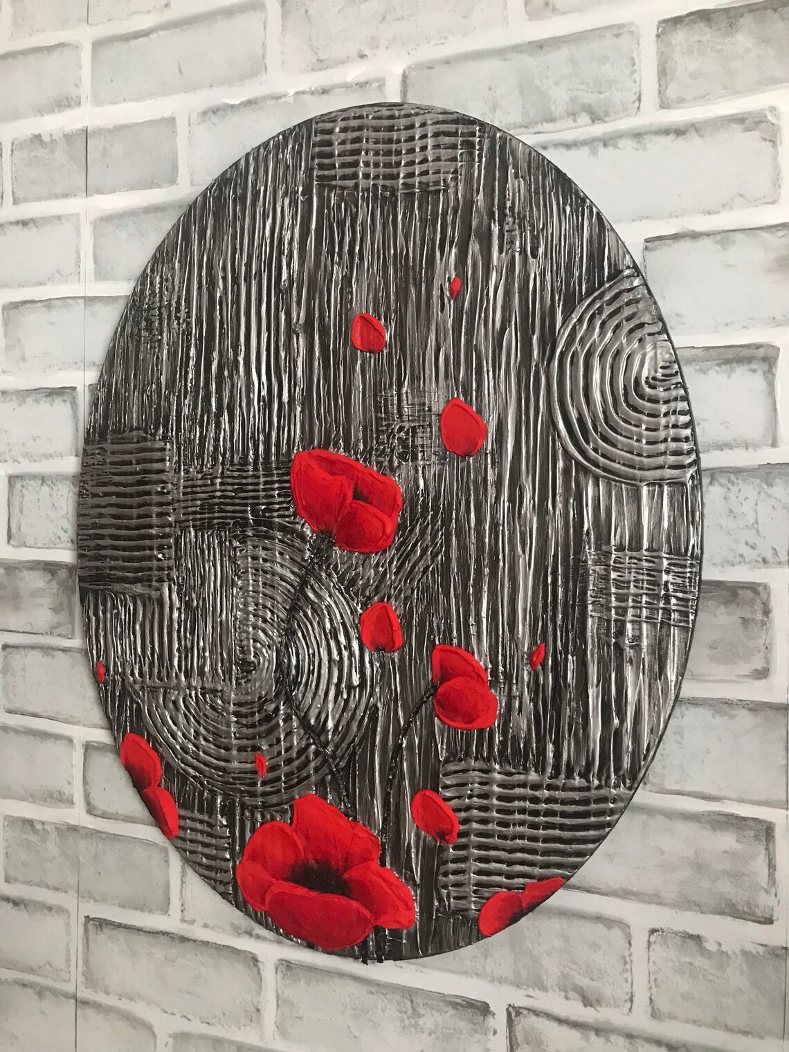 Metallic Silver Abstract Painting Impasto Modern Textured Etsy