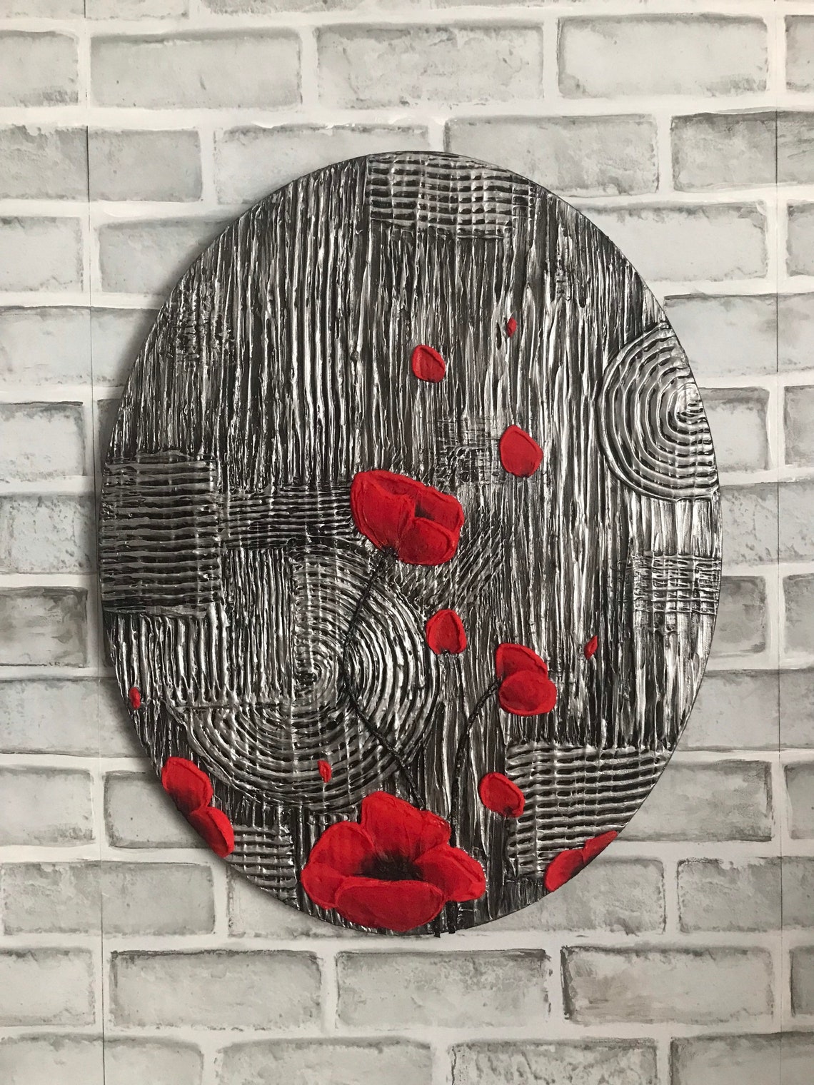 Metallic Silver Abstract Painting Impasto Modern Textured Etsy