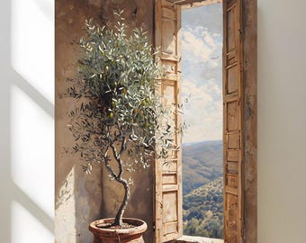 Charming Olive Tree Canvas Art Print – Stretched Matte Wall Decor (1 25" Sizes)