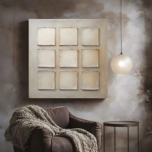 3D Wabi-Sabi Canvas Art: Soft Earthy Tones Abstract Wall Decor