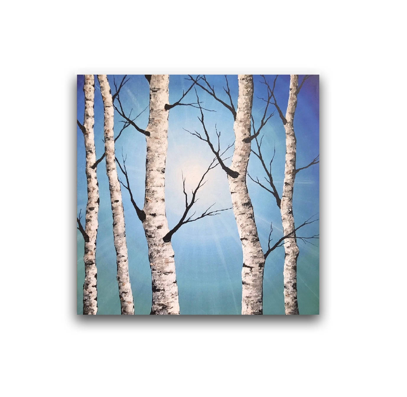 Birch Tree Painting Art Print Original Abstract Canvas Print