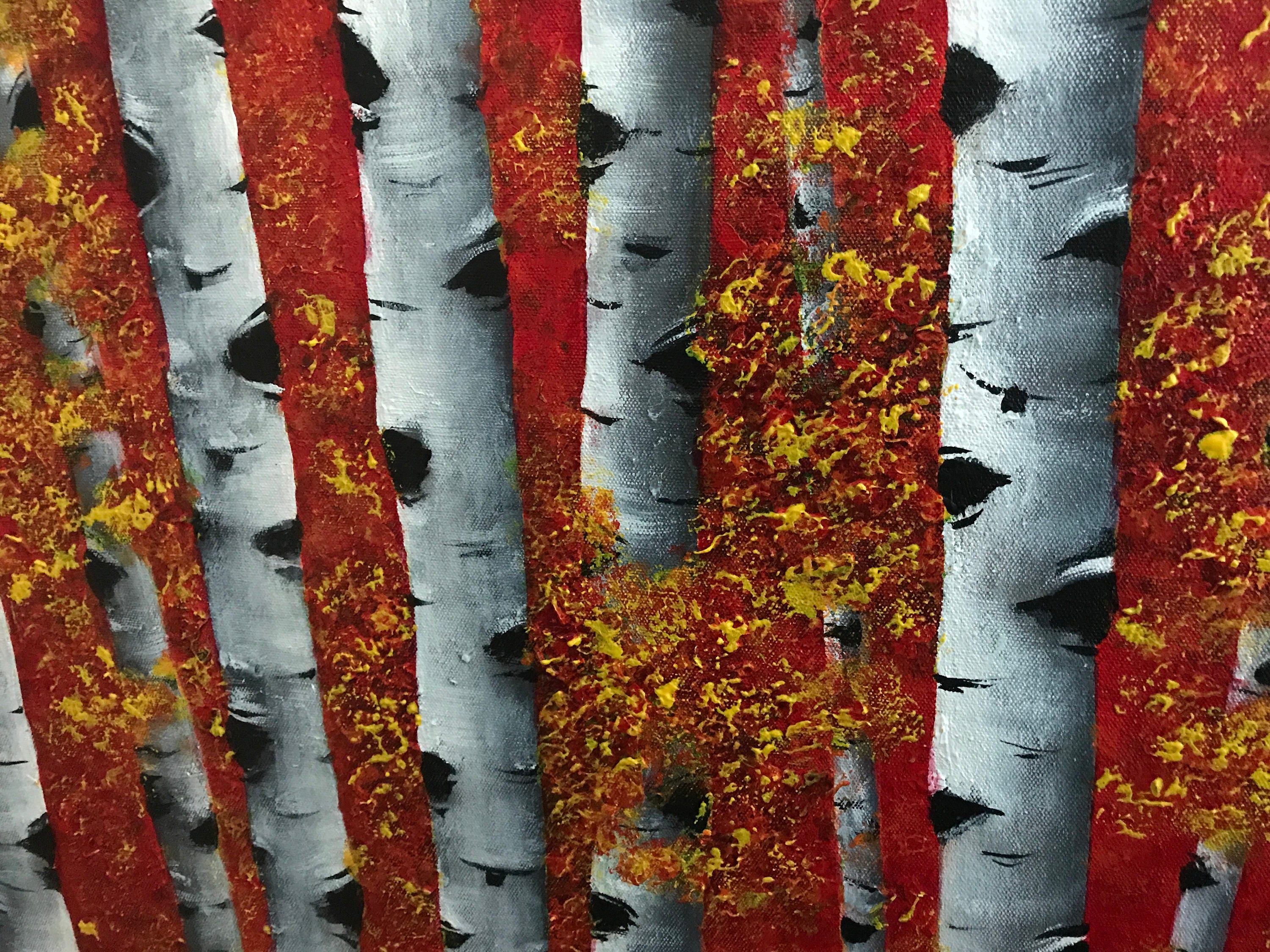 Aspen Tree Wall Art on Canvas Large Abstract Painting Living Etsy Canada