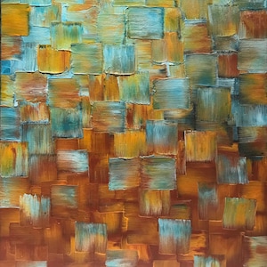 Impasto Oil Painting, Earth Tones Palette Knife Art, 24x18