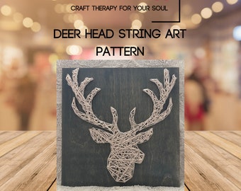 Buck Head Pattern Deer Head String Art Pattern 10.5 x 8