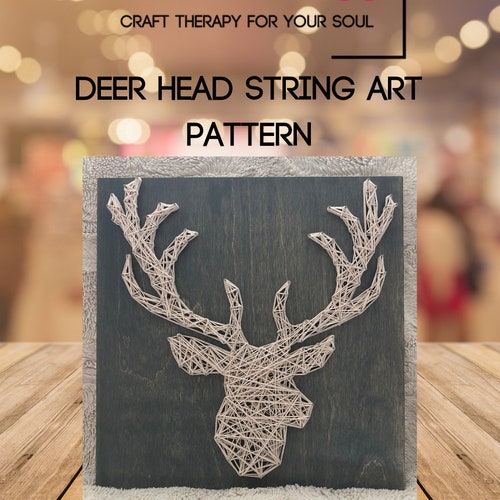 Deer Head String Art Template Pattern Crafting Design Etsy