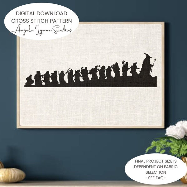 Cross Stitch Pattern - The Company of Thorin Oakenshield Silhouette - The Lord of the Rings