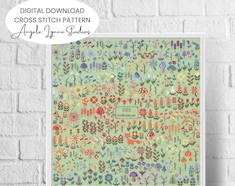 Cross Stitch Pattern - High Low Temperature Stitch-along - Garden