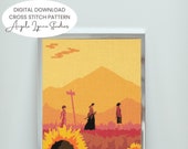 Cross Stitch Pattern - Samurai Champloo - Walk Through Sunflowers