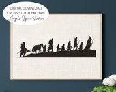 Cross Stitch Pattern - The Fellowship of the Ring Sillhouette - The Lord of the Rings