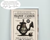 Cross Stitch Pattern - Alice Madness Returns - Teapot Cannon