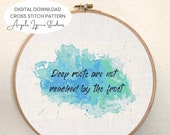 Cross Stitch Pattern - Deep roots are not reached by the frost - Lord of the Rings - Watercolor