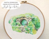 Cross Stitch Pattern - Bag End - Watercolor - The Hobbit and The Lord of the Rings - Tolkein