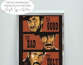 Cross Stitch Pattern - The Good, the Bad, and the Ugly - Dark Version