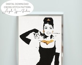 Cross Stitch Pattern - Breakfast at Tiffany's - Movie Poster