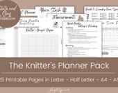 The Knitter's Planner - 25 Printable Pages/Planner Inserts - Instant Download PDF - 4 sizes - Letter, Half Letter, A4, A5
