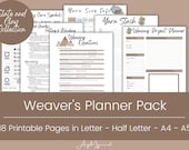 The Weaver's Planner - 18 Printable Pages/Planner Inserts - Instant Download PDF - 4 sizes - Letter, Half Letter, A4, A5 - Slate