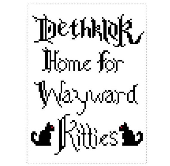 Cross Stitch Pattern Dethklok Home For Wayward Kitties Etsy