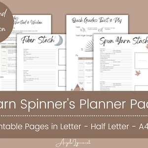 The Yarn Spinner's Planner - 19 páginas imprimibles/inserciones de planificador - Descarga instantánea de PDF - 4 tamaños - Carta, Media carta, A4, A5 - Pizarra