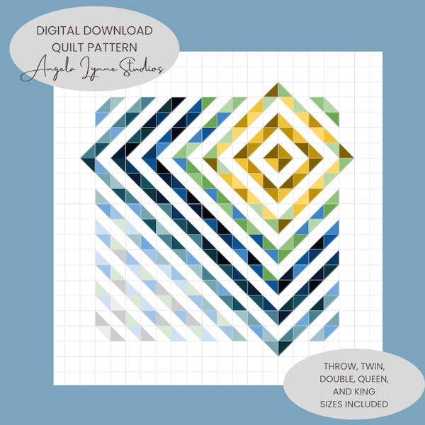 Quilt Pattern - Diamond Burst HST Quilt