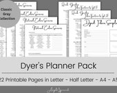 The Dyer's Planner - 22 Printable Pages/Planner Inserts - Instant Download PDF - 4 sizes - Letter, Half Letter, A4, A5