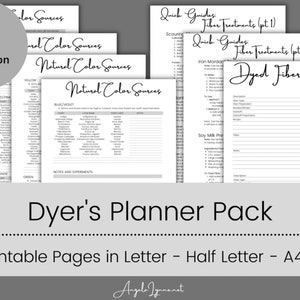 Dyer&#39;s Planner: 22 Printable Pages for Fabric & Yarn (PDF Download)