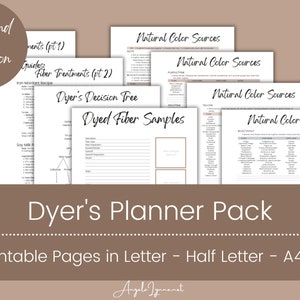 Dyer&#39;s Planner: 22 Printable Pages for Fabric & Yarn (PDF Download)