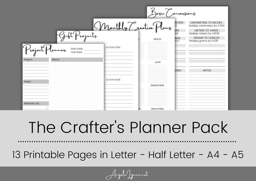The Crafter's Planner 13 Printable Pages/planner Inserts - Etsy