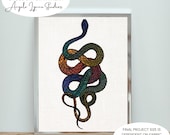 Cross Stitch Pattern - Rainbow Serpent