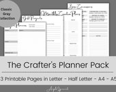 The Crafter's Planner - 13 Printable Pages/Planner Inserts - Instant Download PDF - 4 sizes - Letter, Half Letter, A4, A5