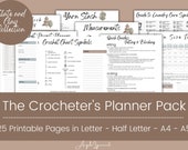The Crocheter's Planner - 25 Printable Pages/Planner Inserts - Instant Download PDF - 4 sizes - Letter, Half Letter, A4, A5 - Slate