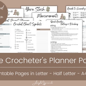 Haakplanner: 25 afdrukbare pagina&#39;s, gehaakte projectgidsen (pdf-download)