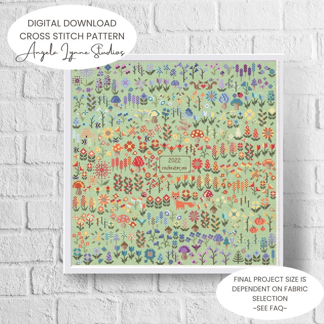 Cross Stitch Pattern - High Low Temperature Stitch-along - Garden