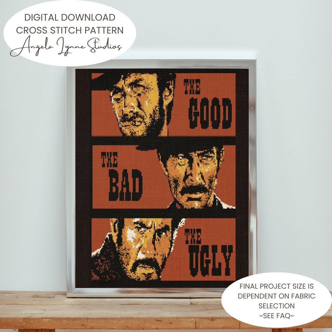Cross Stitch Pattern the Good, the Bad, and the Ugly Dark Version - Etsy