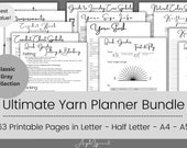 The Ultimate Yarn Lover's Planner Bundle - 63 Printable Pages/Planner Inserts - Instant Download PDF - 4 sizes - Letter, Half Letter, A4, A5