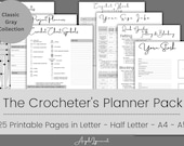 The Crocheter's Planner - 25 Printable Pages/Planner Inserts - Instant Download PDF - 4 sizes - Letter, Half Letter, A4, A5