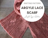 Knitting Pattern - Scarf - Argyle Lace - Spring Scarf Wrap