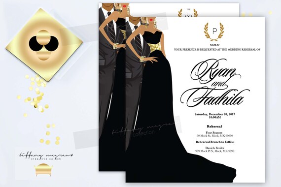Before I Do Wedding Rehersal Invitations African American Etsy