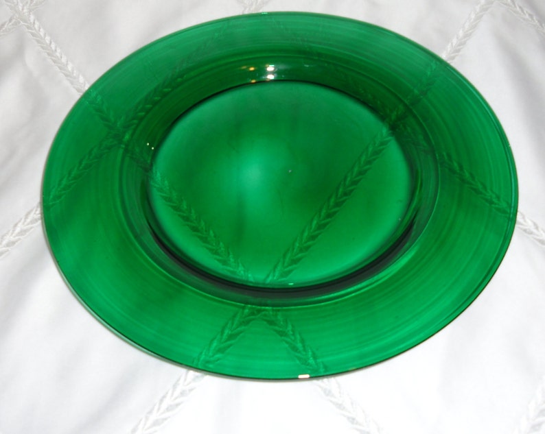 Steuben Emerald Green Glass Plate SIGNED MARKED Etsy