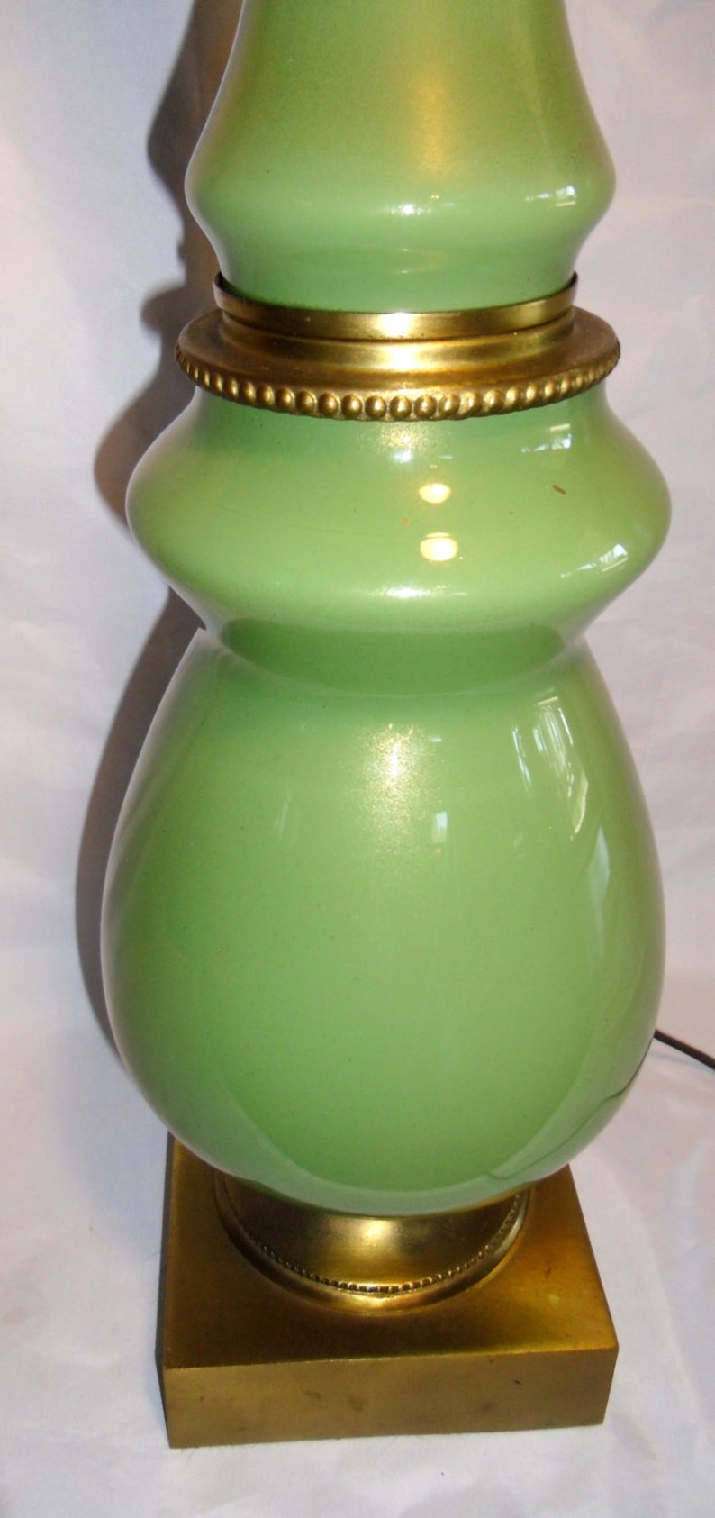 Mid Century Lamp Vintage Green Ceramic Lamp Modern Glass and Etsy