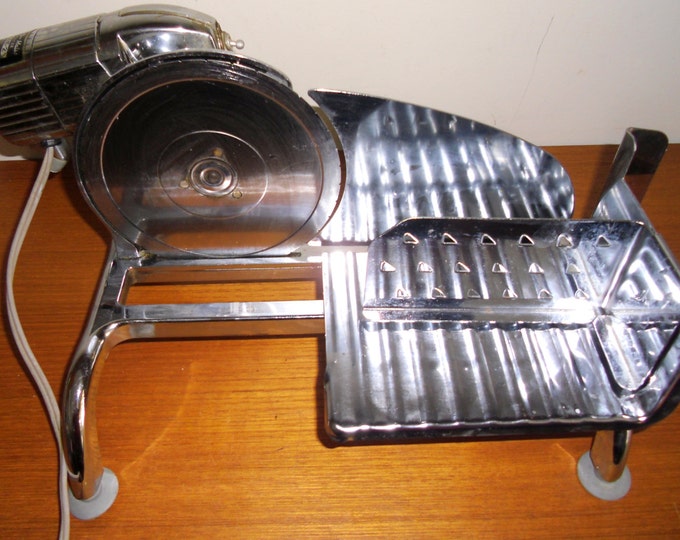 Vintage Rival Electr O Matic Food Slicer, Vintage Chrome Electric Food