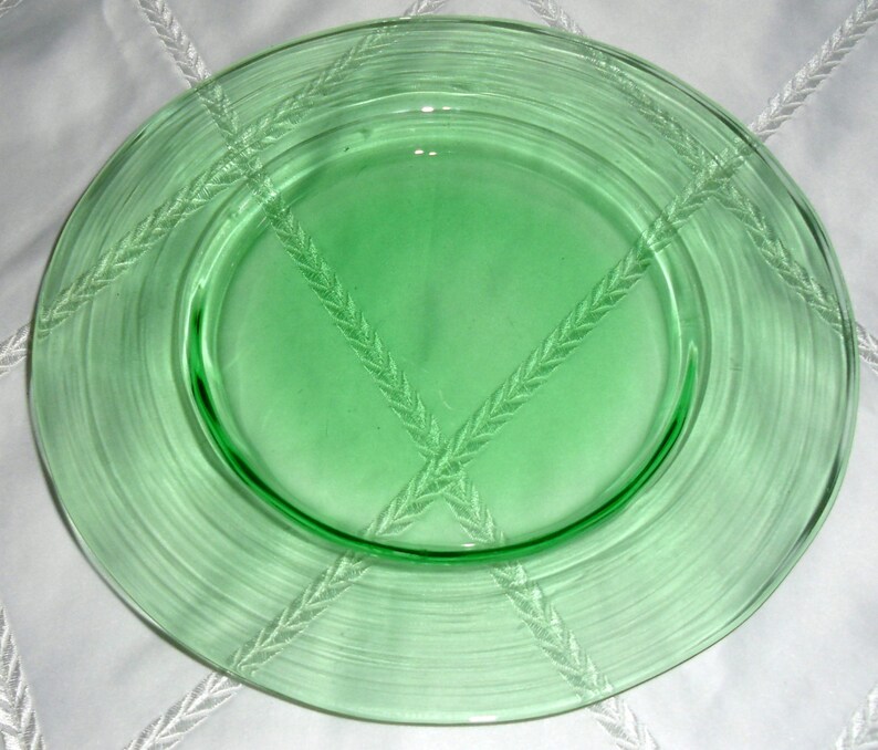Steuben Green Glass Plate SIGNED MARKED Sale 25 Etsy