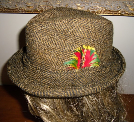 Vintage 1940's/1950's Flip it Fedora, Wool Tweed F