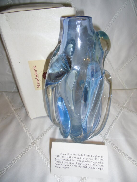 Vintage Donna Fein Glass Vase Donna Fein Glass Vase Vintage Etsy