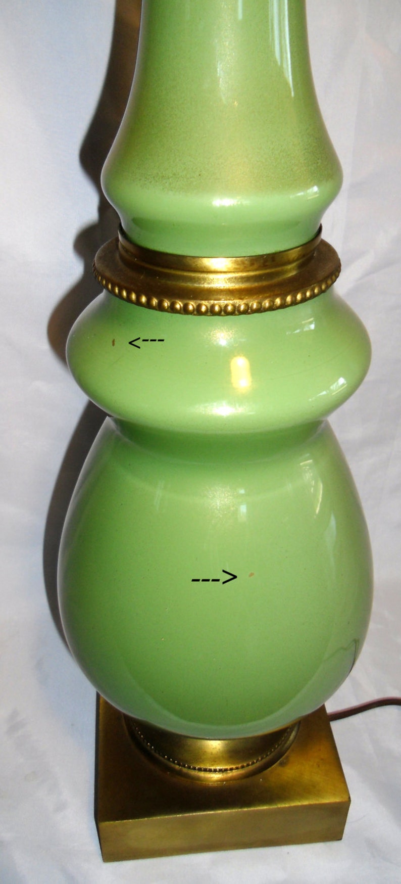 Mid Century Lamp Vintage Green Ceramic Lamp Modern Glass and Etsy