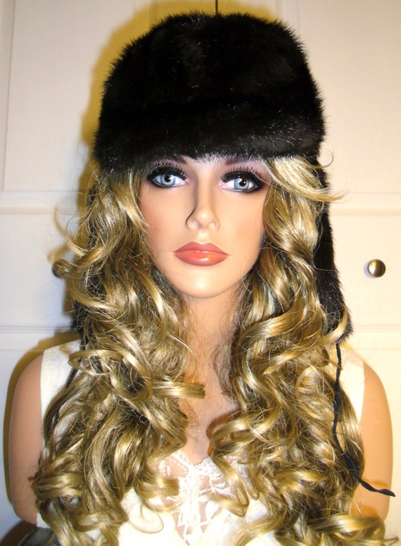 Vintage Authentic Russian Fox Fur Hat with Ear Fla