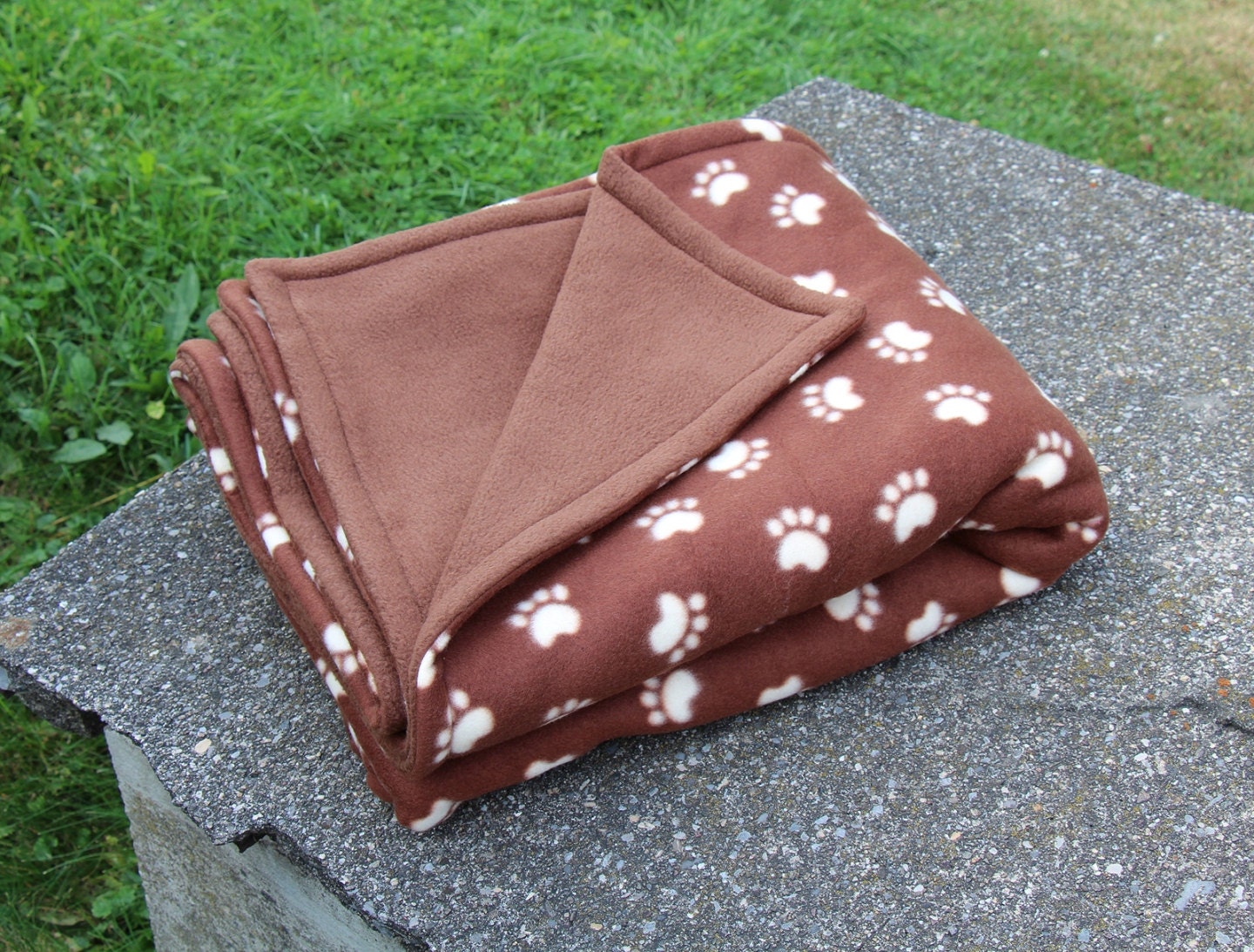Brown Paw Print Fleece Blanket Brown Paw Print Fleece Throw Etsy