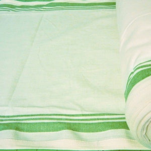 Green Stripe Cotton Toweling by Moda, 16" x 36" by the yard