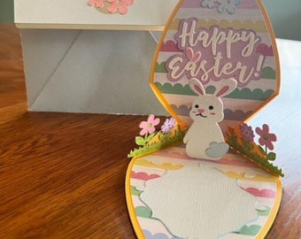 HAPPY EASTER BUNNY Greeting Card, Easter, Blank Inside, 80lb Texture Cardstock