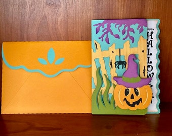 Happy Halloween Greeting Card, Halloween, 3D,  Blank Inside, 80 lb Cardstock